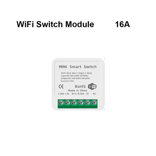 ANTELA 10A Mini Smart Switch 1-Way, Smart Switch Relais, Wi-Fi en Bluetooth, Compatibel met Alexa, App Controle, 2st ANTELA 10A Mini Smart Switch 1-Way, Smart Switch Relais, Wi-Fi en Bluetooth, Compatibel met Alexa, App Controle, 2st