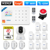 KERUI Tuya WIFI sirène système d'alarme Installation Simple capteur inarouge connexion télécommande ensemble de Protection de sécurité à domicile 30 KERUI Tuya WIFI sirène système d'alarme Installation Simple capteur inarouge connexion télécommande ensemble de Protection de sécurité à domicile 30