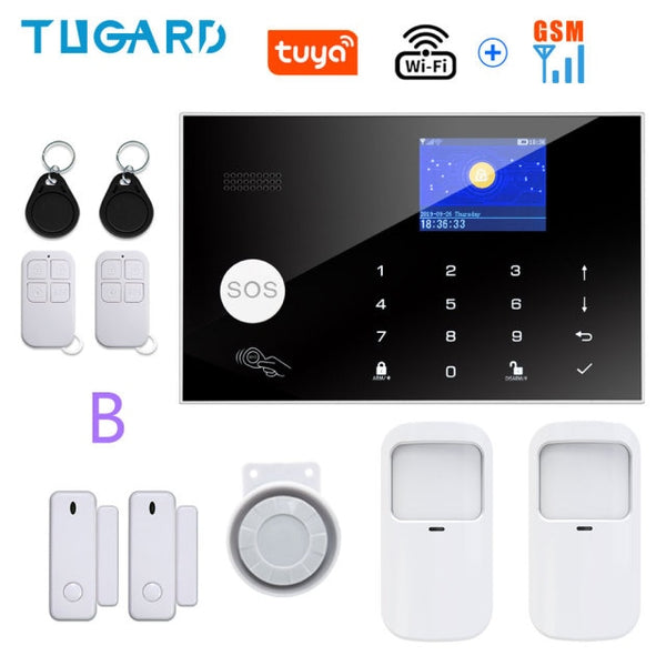 Tugard Tuya Wireless Wifi Gsm Home Burglar Security Alarm System Smart Life Alexa Google Apps Control With Sensor Detector Kit