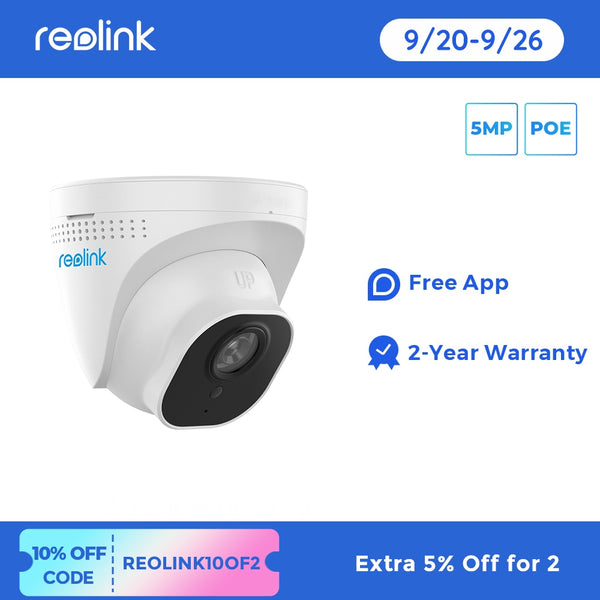 Reolink PoE IP Camera 5MP Super HD Night Vision P2P Onvif Motion Detection Outdoor Dome Smart Home Video Surveillance RLC-520